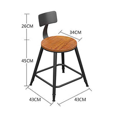 LLT Pratico Sgabello da bar retro presidenza di stile industriale Sgabello Alto Mobili Cucina - legno massiccio/Pu spugna Back (71X46X46Cm),1#