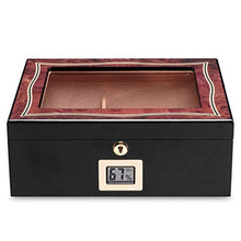 SCDZS Gloss Cigar Humidor Cigar Box for 35 sigari, Legno di Cedro Cigar Box, Desktop Humidor con igrometro e umidificatore di Lusso (Dimensione: 29.5x24.7x11.2cm)