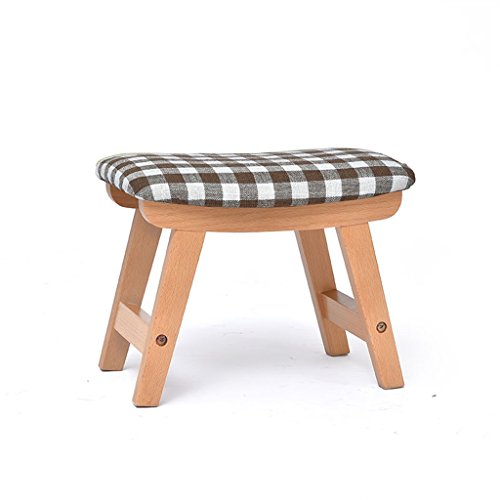 Mobili per la casa e giardino Poggiapiedi imbottito/Sgabello cambio/Poggiapiedi in legno/Sgabello in superficie concava con 4 gambe in legno di faggio e rivestimento in lino sfoderabile Ottomani da cu