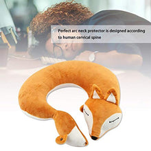 Rockyin Fox Forma Collo di Corsa del Cuscino Soft Air Ferro di Cavallo Salute Cuscino (Brown Fox)