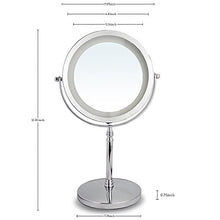 Specchio Trucco del LED, Ingrandimento 1X / 10X, Specchio Di Ingrandimento, Specchio Luminoso per Cura della Pelle e Rasatura, Forma Rotonda