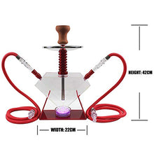 GSYH Alluminio Hookah Set, 42cm Acrilico Shisha Completi 2 Tubi Fumo del Tubo di Acqua per Il Partito Family Dining,Rosso