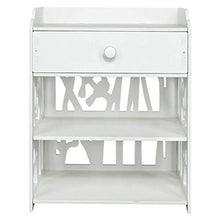 FEANG Comodino Comodino Comodino Camera cassetto e Telaio Bianco Comodino for Soggiorno Camera da Letto Balcone Bianco Tavolino Laterale