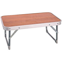 BAKAJI Tavolino Vassoio da Campeggio Spiaggia con Gambe Pieghevole in Legno di Frassino e Metallo Dimensione 56 x 34 x 24 cm