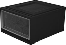 Amazon Basics, Torre, Organizzatore di stoccaggio in plastica con cassetti, 30 L, impilabile, maniglia multifunzionale, robusto, soggiorno, camera da letto, ufficio - Maxi cassetto MD M - Nero