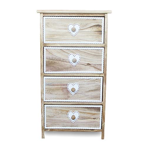IlGruppone Mobiletto Multiuso per Bagno, Camera da Letto e Ingresso Misura 40x29x73cm con 4 cassetti MOD Jose