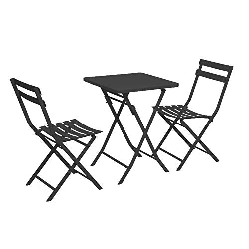 Set Di Bistrot In Metallo Grand Patio 3pc, 2 Sedie E 1 Tavolo, Set Di Mobili Per Patio Per Esterni Pieghevoli, Resistenze Resistente Alle Intemperie / Conversazione Per Interni Per Patio, Co(Color:F)