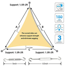 Ohuhu Tenda a Vela Parasole 3,6 x 3,6 x 3,6 m con Installazione Kit di Fissaggio in Acciaio Inox per impieghi gravosi, Tende da Sole per Esterno Protezione Solare Respirante Anti UV Giardino Esterni