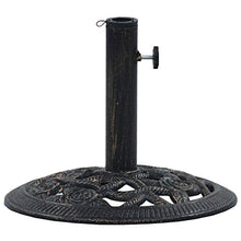 vidaXL Base per Ombrellone Stabile Resistente Regolabile Decorativo con Volute Floreali Peso Supporto Parasole Nero e Bronzo 9 kg 40 cm in Ghisa