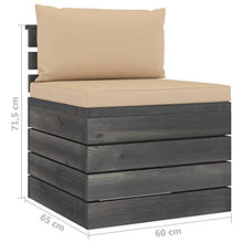 Tidyard Divano Centrale da Giardino Pallet con Cuscini in Legno di Pino,Cuscino per Sedia,Schienale per Divano Pallet，per Divano da Giardino, Interno ed Esterno