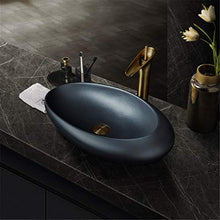 Bagno Lavello Ceramica Arte a Forma di Uovo di Anatra Lavandino retrò Domestico Bagno Lavabo da Appoggio Facile da Pulire E a Prova di Schizzi