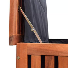 Cassapanca da giardino con ruote, in legno, con rivestimento impermeabile, 118 x 52 x 58 cm