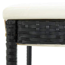FAMIROSA Sgabelli da Bar con Cuscini 4 pz Neri in Polyrattan-3437