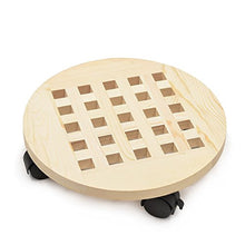 ZYLE Carrello portavasi in bambù Mobile con Vaso for Fiori con 4 Ruote Base Rotante (30x30 cm) (Color : Round)