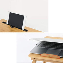 JINKEBIN Tavolo pieghevole per computer portatile con gambe regolabili in bambù naturale pieghevole per la colazione e servire il letto vassoio per computer portatile