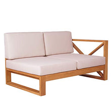 Teako Design Molveno - Divano per esterni con schienale in legno di teak, resistente alle intemperie, robusto legno massiccio non trattato