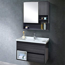 Set di Mobili da Bagno Combinazione di armadietto per lavabo per lavabo per mobili da Bagno Cabinet Set con Specchio (Color : Black, Size : 48x81x53cm)