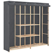 Festnight Armadio in Tessuto, Guardaroba Portatile Grigio 173x40x170 cm