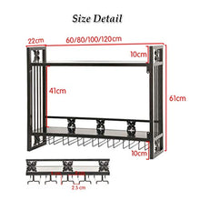 CCLLA Organize Kitchen Wall Mounted Wine Rack Glass Holder | Portabottiglie da Vino da Appendere Capovolto Moderno | Ripiani per Calice in Ferro e Vetro Vino in Metallo per Bar e Cucina - Oro, Bro
