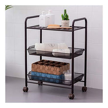 LYM &ripiano di stoccaggio Mensole della Cucina, Multifunzione da Terra Trolley Soggiorno Camera da Letto Bagno 3 Strati Scaffale Magazzinaggio Scaffale di Finitura