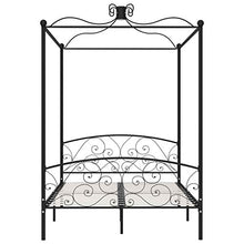 SKM Letto a Baldacchino Nero in Metallo 120x200 cm (26.6kg)