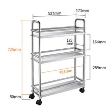 Rack Armadietto portaoggetti Stoccaggio Stretto Acciaio Inox 304 Atterraggio Multi-Strato Che può Essere spostato Cucina, Bagno Contenitore