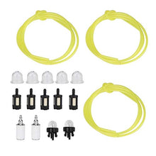 Rockyin 1.5 Metri 3 diametri del Tubo Tubo Carburante con Snap in Primer Bulb, Filtro Carburante Fit for Zama Stihl