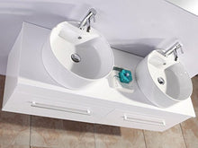 MOBILE BAGNO DOPPIO LAVABO ARREDO BAGNO COMPLETO 150 cm RUBINETTI White Cardellino