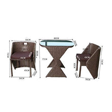 Tavolo in vimini in rattan mobili in patio e set sedia, Set di mobili da giardino in rattan, tavola e sedie creativi Clepsydra figura tavolo e sedie set da tavolino in vetro tavolino da caffè set pati