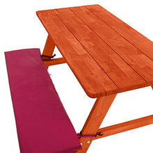 TecTake 800807 Set Tavolo e Panche Bambini in Legno, Arredamento da Campeggio Picnic, Morbidi Cuscini, Giardino Terrazza Esterni - Disponibile in Diversi Colori (Rosso)