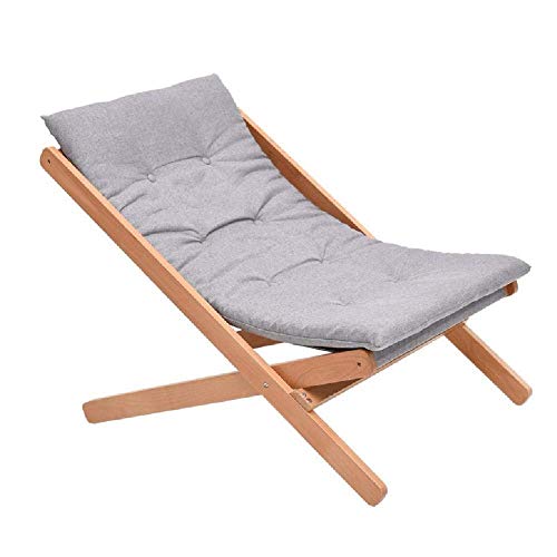 Generic Brands Utile Comoda Sedia Relax in Legno Grigio reclinabili Sedia a Dondolo Pieghevole Estate Letto Siesta Balcone per Il Tempo Libero Studio di bambù Letto Pieghevole