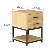 Comodino semplice e moderno comodino per camera da letto, cassetto in legno, comodino nordico, piccolo armadietto (colore: naturale, dimensioni: 43 x 43 x 55 cm)