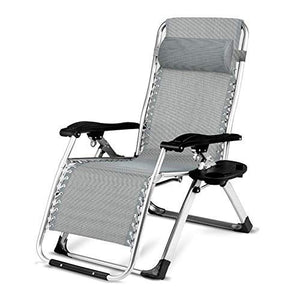 Lettino prendisole Sedie da giardino reclinabili, sedia a sdraio grigia Sedia da ufficio pieghevole Sedia da ufficio Sedia da spiaggia Sedia portatile Siesta con fibbia metallica e portabicchieri chai