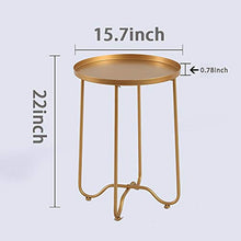 Jeriehouse Tavolo d'accento Laterale Moderno per Soggiorno, tavolino Rotondo in Metallo tavolino tavolino da spuntino Impermeabile per Balcone, Patio e Ufficio