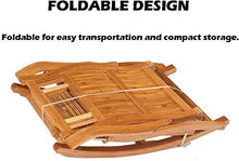 Sedia a dondolo in bambù – reclinabile ergonomica, in legno, per giardino, patio, piscina, sauna, 200 kg