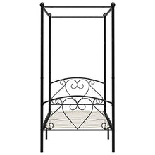 SKM Letto a Baldacchino Nero in Metallo 90x200 cm (19.9kg)