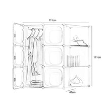 Guardaroba Armadio Armadio Assemblato Semplice Cornice Pieghevole Assemblea Plastica Acciaio (2 Stili) FANJIANI (Size : 111x47x111cm)