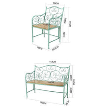 Sedili Retrò In Ferro Battuto Per Esterni, Panchine Per Il Tempo Libero Con Telaio In Acciaio Invecchiato, Panchine Doppie Per Balcone Con Schienale Cavo, Adatte Per Prato Da Cortile