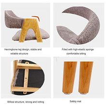 YHNMK Legno Massiccio Sedia da Pranzo,Poltrone Imbottite in Lino - Stile Design Retro Vintage Scandinavo Sedie da Cucina Poltrona da Soggiorno