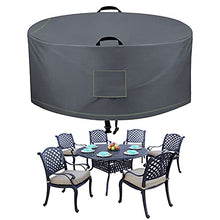 TAOCOCO Copertura rotonda per mobili da giardino 600D, impermeabile, telo di copertura per mobili da giardino e mobili da giardino, resistente alla polvere (183DIAx70 H cm, grigio)