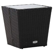vidaXL Tavolino Tavolo Tavolinetto Tavolo di Servizio Tavolino Laterale Mobile Arredo Arredamento Nero 41,5x41,5x43 cm in Polyrattan e Vetro Temperato