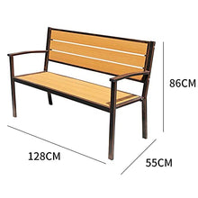 Panchine da giardino con terrazza Panchina da giardino per il tempo libero all'aperto, panchina da patio resistente alle intemperie con struttura in ghisa e legno massello anticorrosivo, panchina