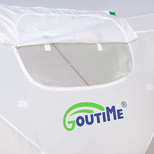 Goutime Gazebo,2×2M Padiglione da Impermeabile Pieghevole con 4 Pareti Laterali,Tenda Pop-Up Multifunzione (Bianco e Giallo)