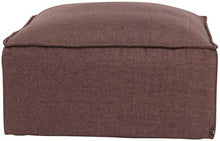 CLP Pouf Cuscino da Terra Nantes in Velluto O Stoffa I Puff Poggiapiedi Design Rettangolare con Piedini I Altezza 30 CM, Colore:Marrone, Materiale:Stoffa