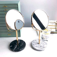 Specchio da tavolo per toeletta Rotonda dello specchio di bellezza, Spin compongono Doppio specchio portatile Nordic dello specchio di stile decorativo Marmo Modello Tavolo base a specchio Specchio pe