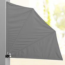 casa.pro] Tenda da Sole per Balcone - Tenda separè (Grigio)(160 x 160 cm) Paravento a ventaglio/Tenda Laterale richiudibile/Protezione per Balcone/Protezione visiva