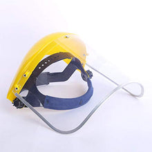 Happyyami 2Pz Motosega Casco in PVC Taglio Erba Sicurezza Visiera Schermo Protettivo Antispruzzo per Lavori di Cucina in Ufficio Protezione Esterna Industriale (Giallo)