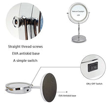Specchio Trucco del LED, Ingrandimento 1X / 10X, Specchio Di Ingrandimento, Specchio Luminoso per Cura della Pelle e Rasatura, Forma Rotonda