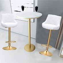 Sgabelli da Bar Sedia Set di sgabelli regolabili a barre in altezza di 2/4, tessuto flanellabile imbottito, sgabello da bancone da cucina con schienale con schienale e poggiapiedi, Gold Gedge High Sga