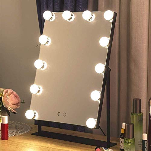 LBWARMB Trucco Specchio con luci Specchio da Trucco per vanità Illuminato luci a LED Luminose, Illuminazione da Tavolo Specchio cosmetico Multipla modalità Colore, Table-Top o Montaggio a Par